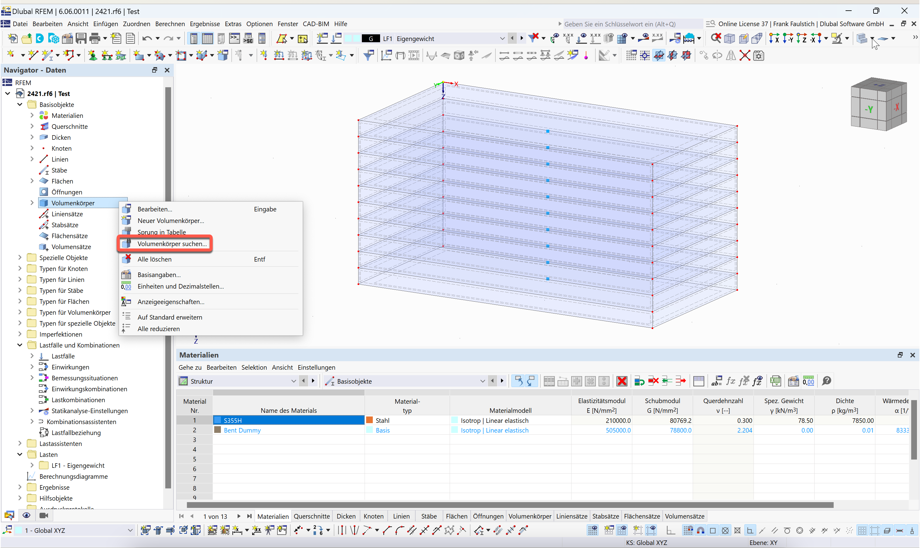 FAQ 005547 | ¿Cómo encuentro un sólido con un número determinado en RFEM 6?