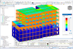 Deformación del edificio en RFEM