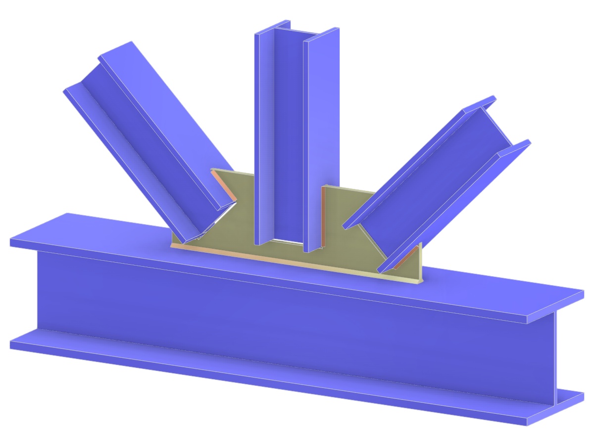 Modelo 005318 | Unión KT para cercha | Conexión de diagonales y vertical al cordón mediante chapa de refuerzo