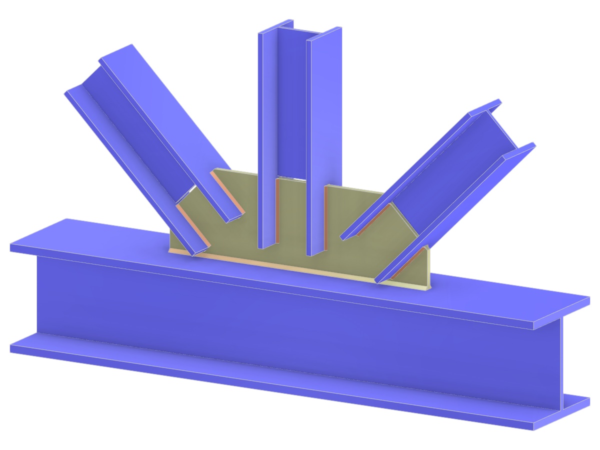 Modelo 005319 | Unión KT para cercha | Conexión de diagonales y vertical al cordón mediante chapa de refuerzo