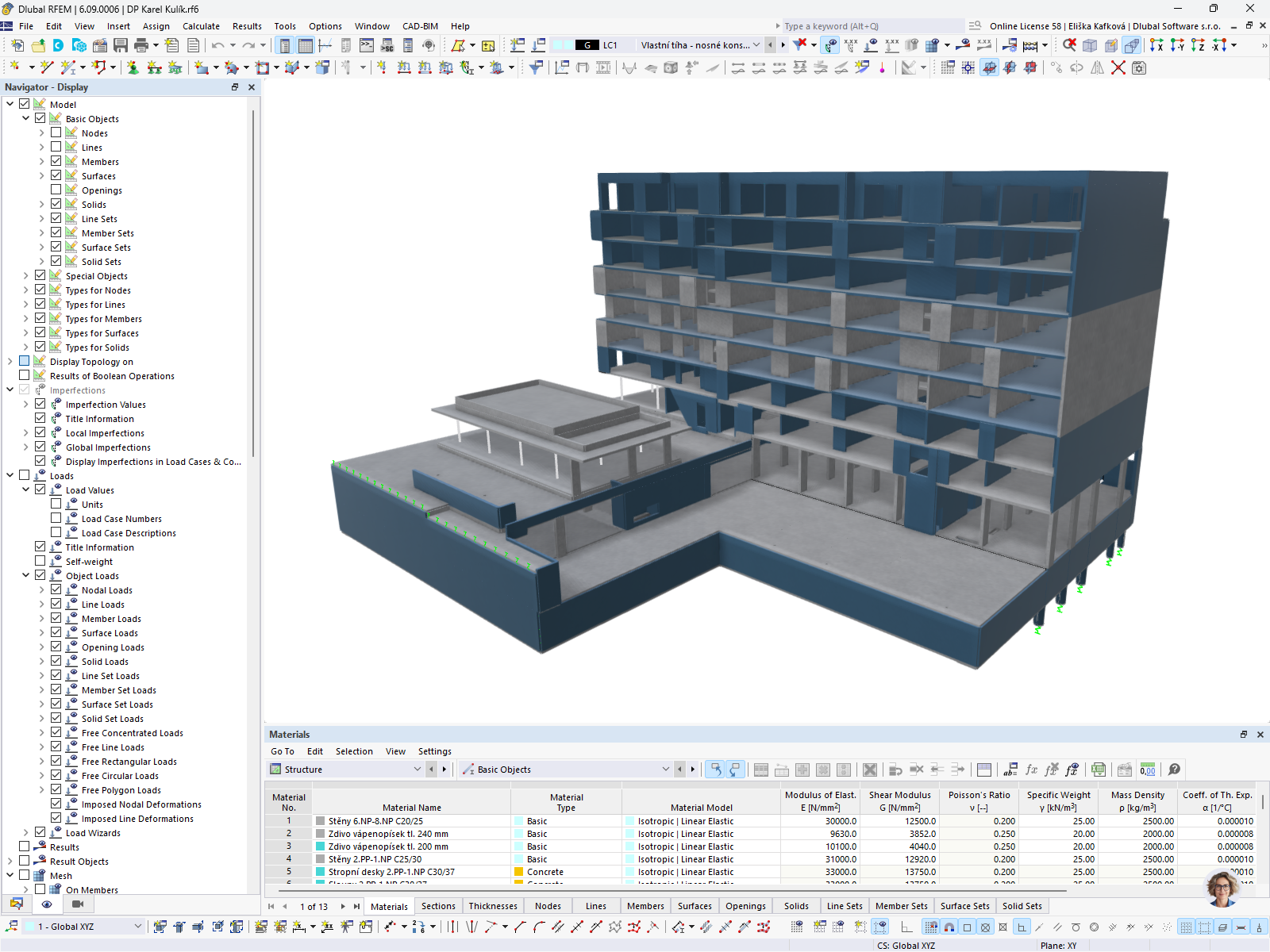 Cimentación de hormigón armado con elementos de pilotes y losa, diseño de "tina" blanca con RFEM y SOILIN