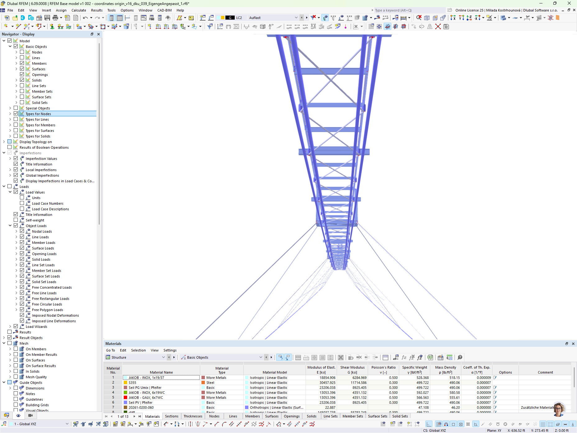 Puente colgante peatonal en Disentis/Mustér | Modelo de RFEM, cálculos realistas, construcción ligera e innovadora