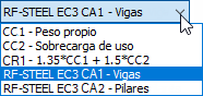 Panel de selección del módulo de cálculo en un software de ingeniería para cálculos específicos.