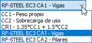 Panel de selección del módulo de cálculo en un software de ingeniería para cálculos específicos.