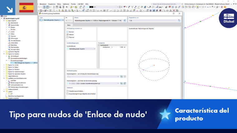 Visualización del acoplamiento de nudos en un modelo estructural