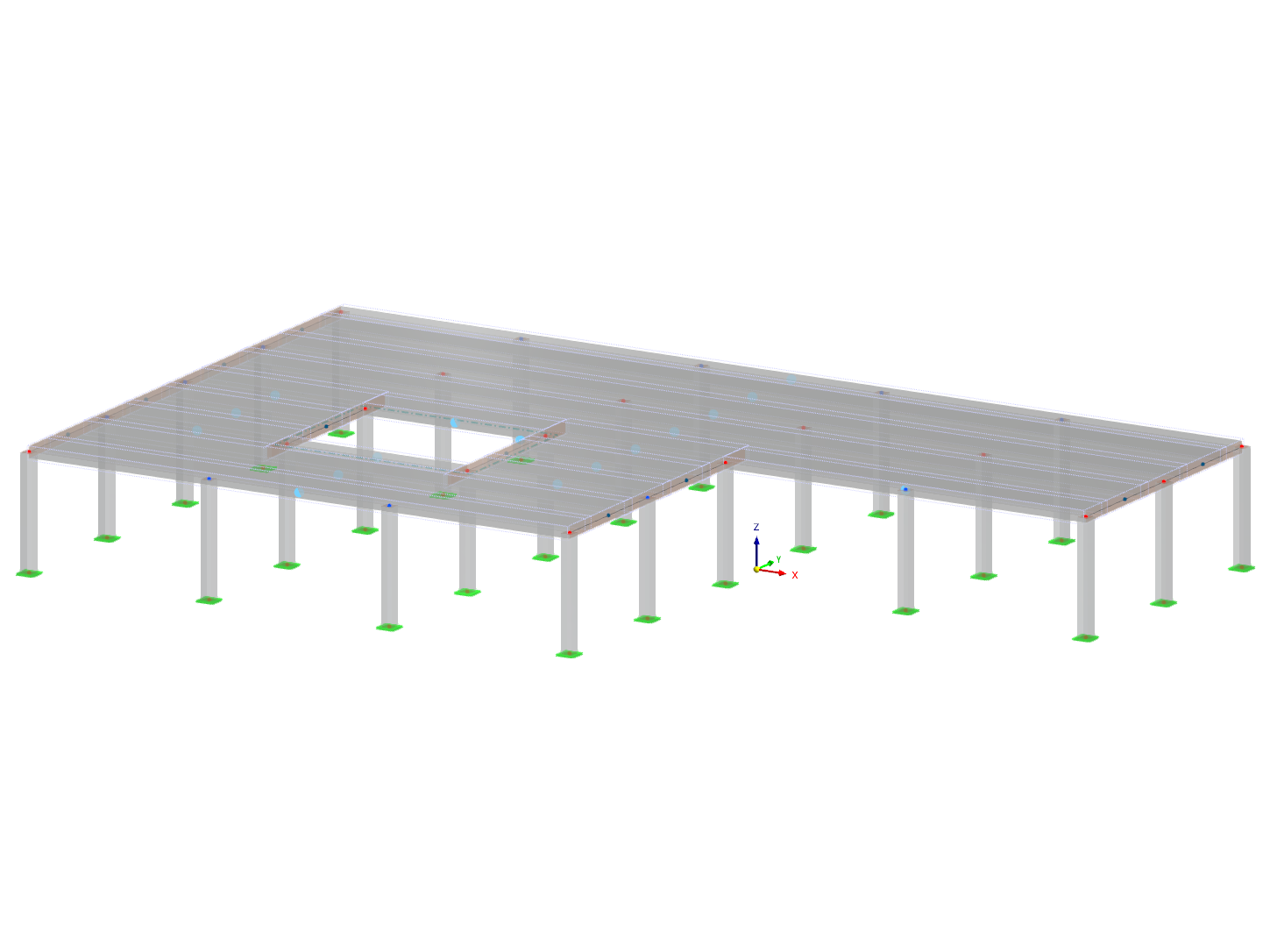 Modelo 005673 | Edificio de hormigón armado | Bandas de diseño según ACI 318-19