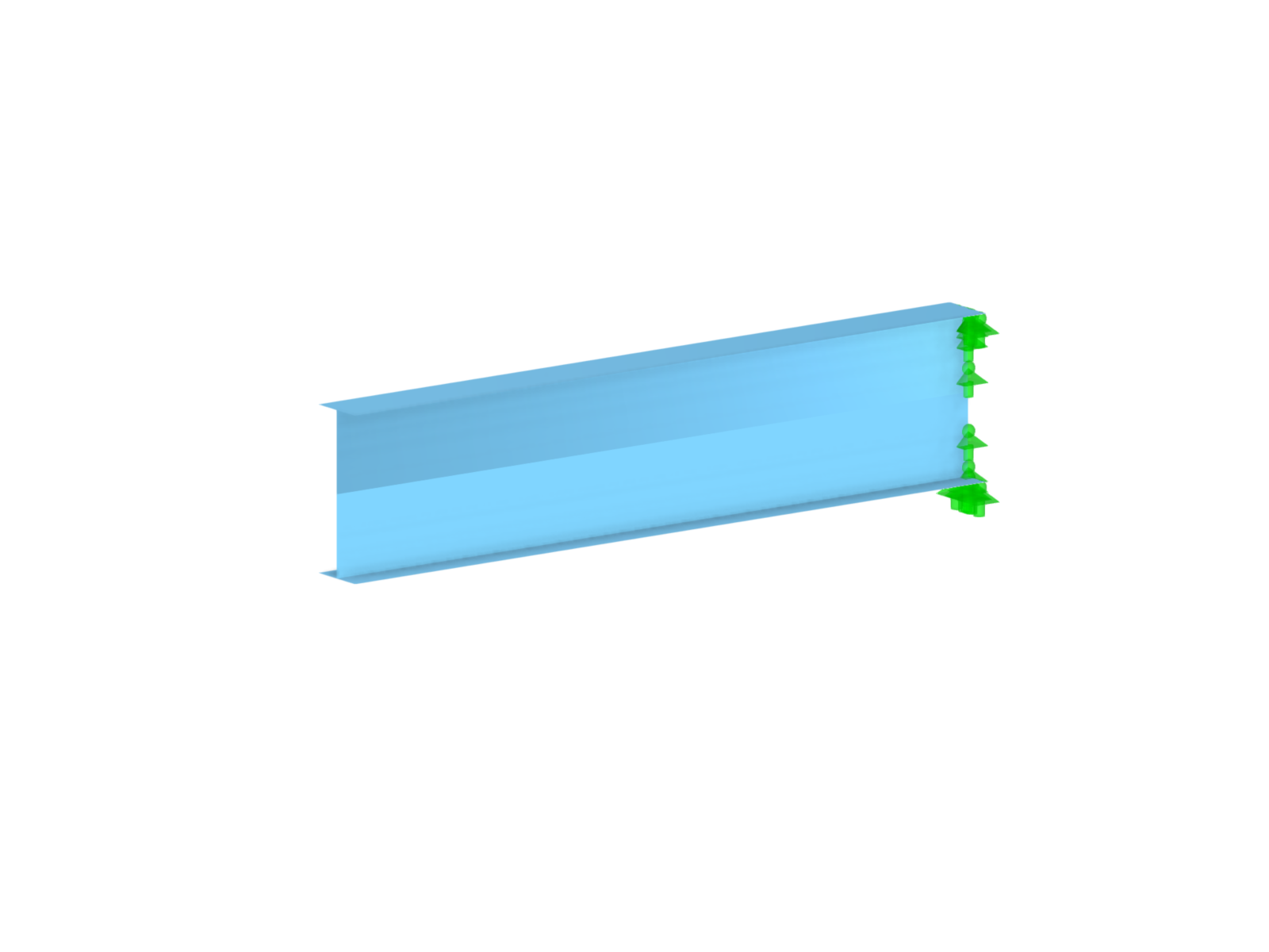 Visualización de las tensiones propias en una viga soldada para el análisis estructural.