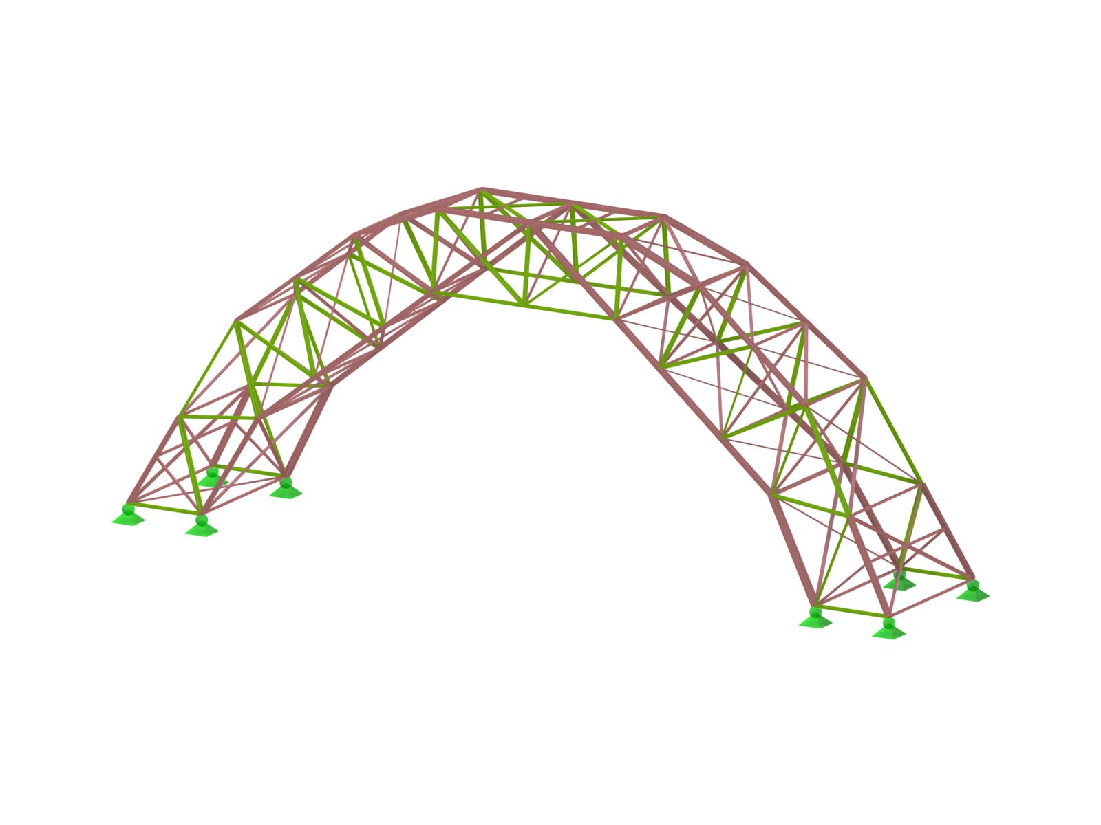 Model 005728 | Model drewnianej konstrukcji o masie 998 g, zdolny przenieść 116 kg, stworzony w RFEM 5 i RFEM 6 w ramach konkursu "Dźwigar w dechę".