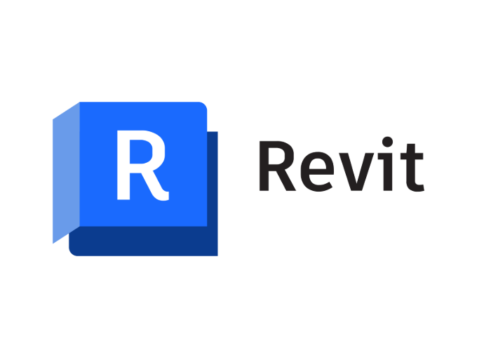 Logotipo de Autodesk Revit donde se representan las capacidades del software de diseño y la compatibilidad con las aplicaciones CAD