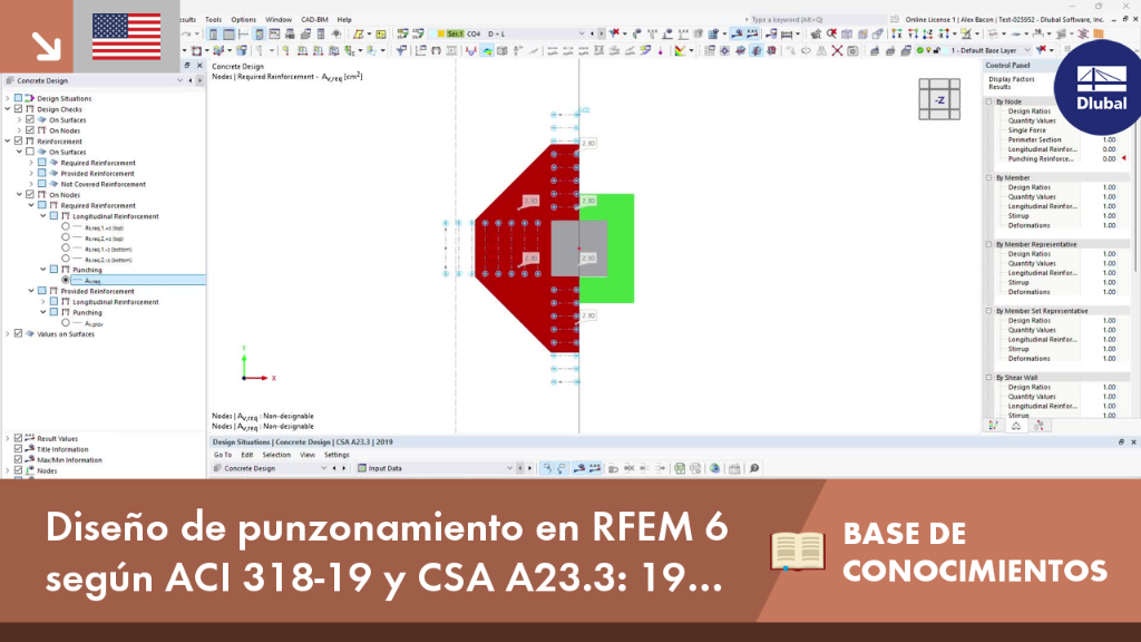 Análisis de punzonamiento en RFEM 6 según las normas ACI 318-19 y CSA A23.3:19