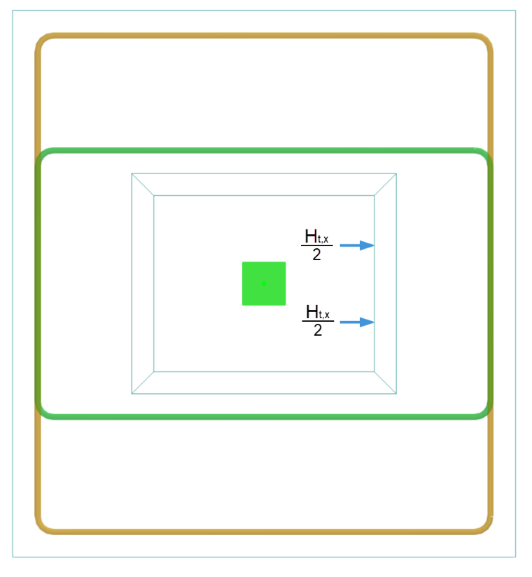 Representación de la distribución de la fuerza horizontal superior en un modelo estructural de edificio.