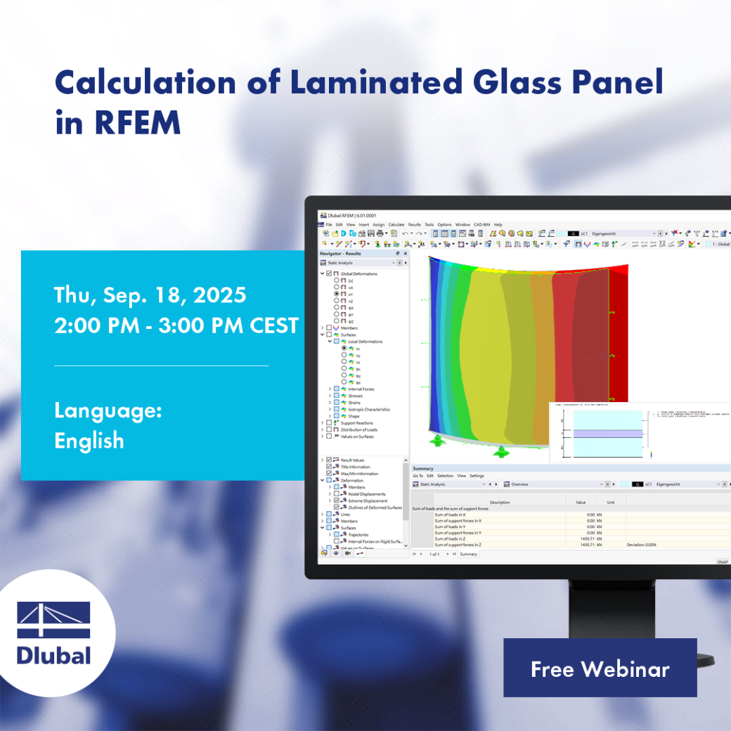 Cálculo de panel de vidrio laminado en RFEM