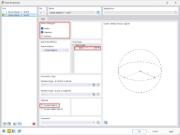 Configuración de la conexión del nudo de acoplamiento con opciones para modificación y ajuste en un modelo estructural.