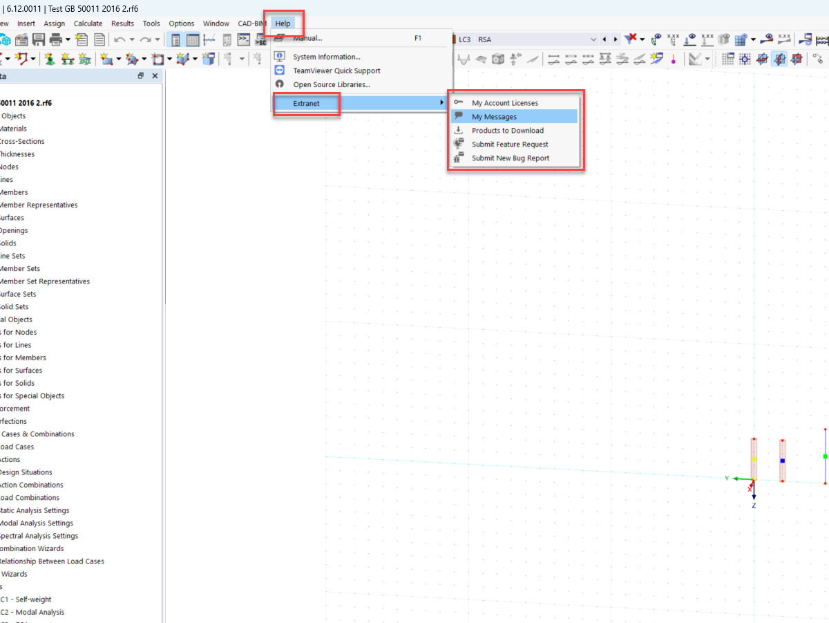 Guía para abrir la extranet (cuenta de usuario) en RFEM 6