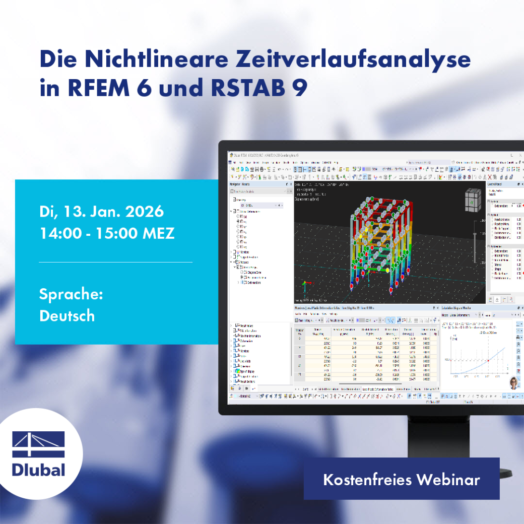 Análisis de historia de tiempo no lineal en RFEM 6 y RSTAB 9