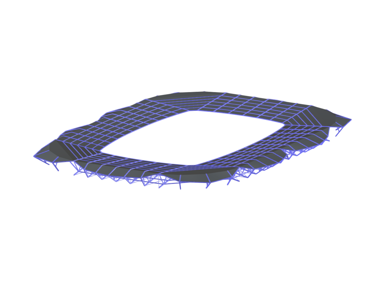 Cubierta metálica con membrana de fibra de vidrio para el estadio de La Rosaleda en Málaga, España.