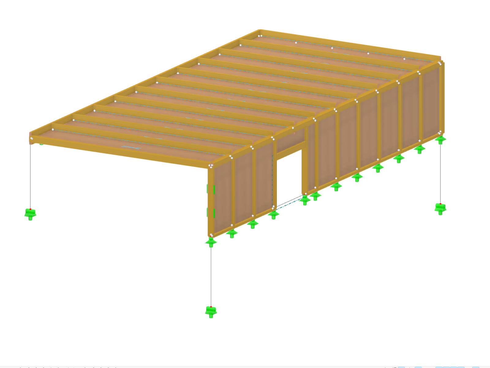 Construcción de entramado de madera con componente estructural detallado y Detalle de conexión, adecuada para condiciones estáticas y térmicas.