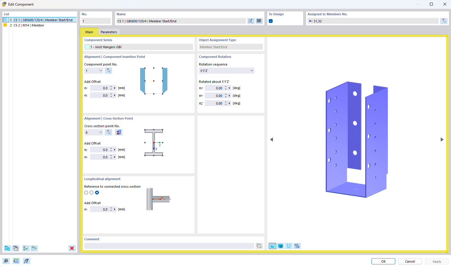 La imagen muestra las opciones para la configuración del componente en la pestaña Base.