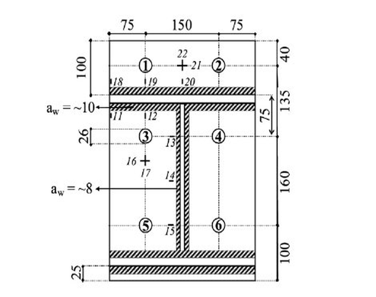 Diagrama técnico que ilustra la configuración de la placa de extremo y los pernos para la unión JD1, mostrando las posiciones de los pernos, las dimensiones y las separaciones para el diseño estructural en acero.