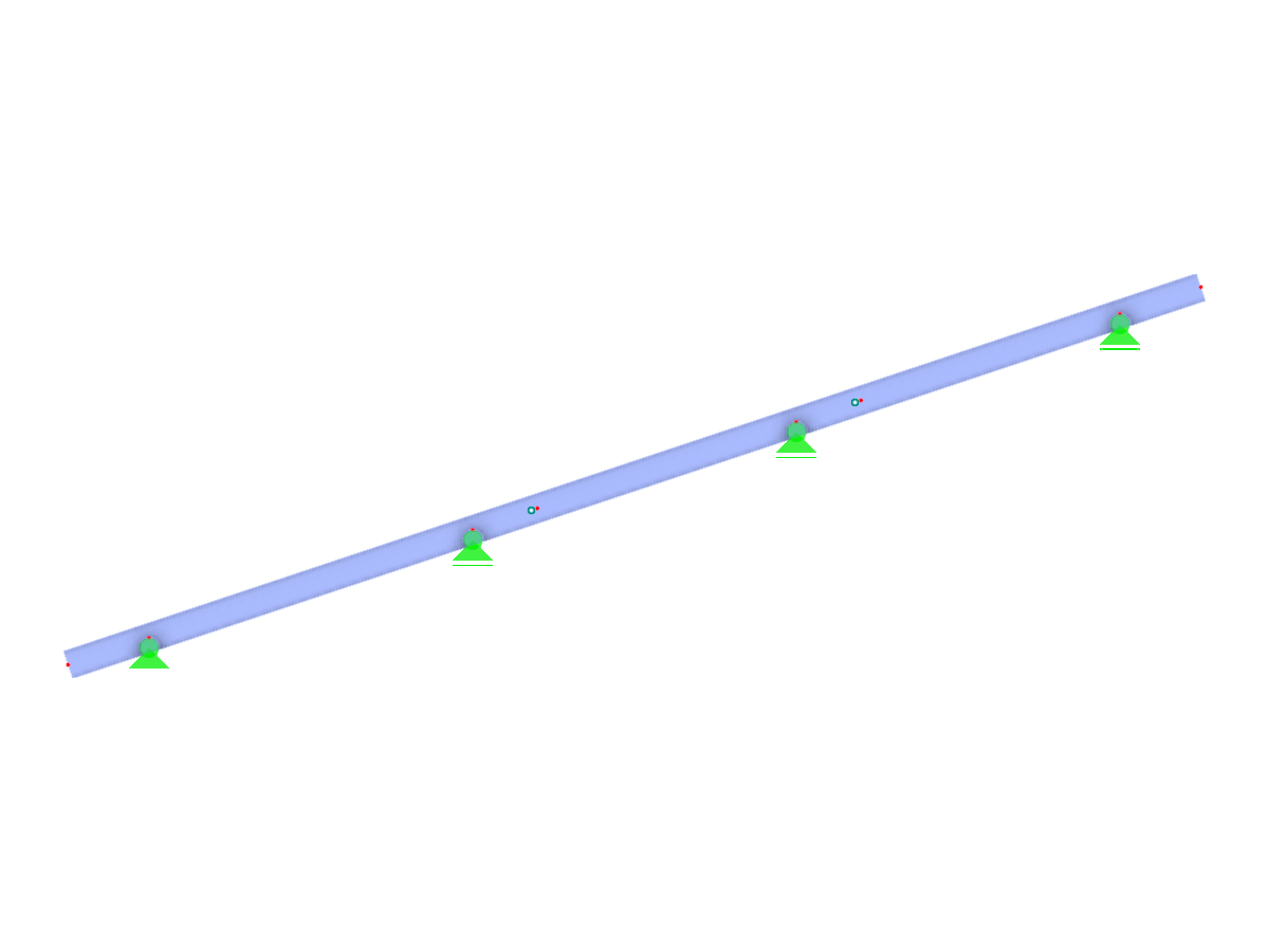 Este diagrama ilustra una viga Gerber inclinada que presenta una estructura continua con rótulas insertadas, el primer vano carece de rótula y los otros incluyen extremos en voladizo.