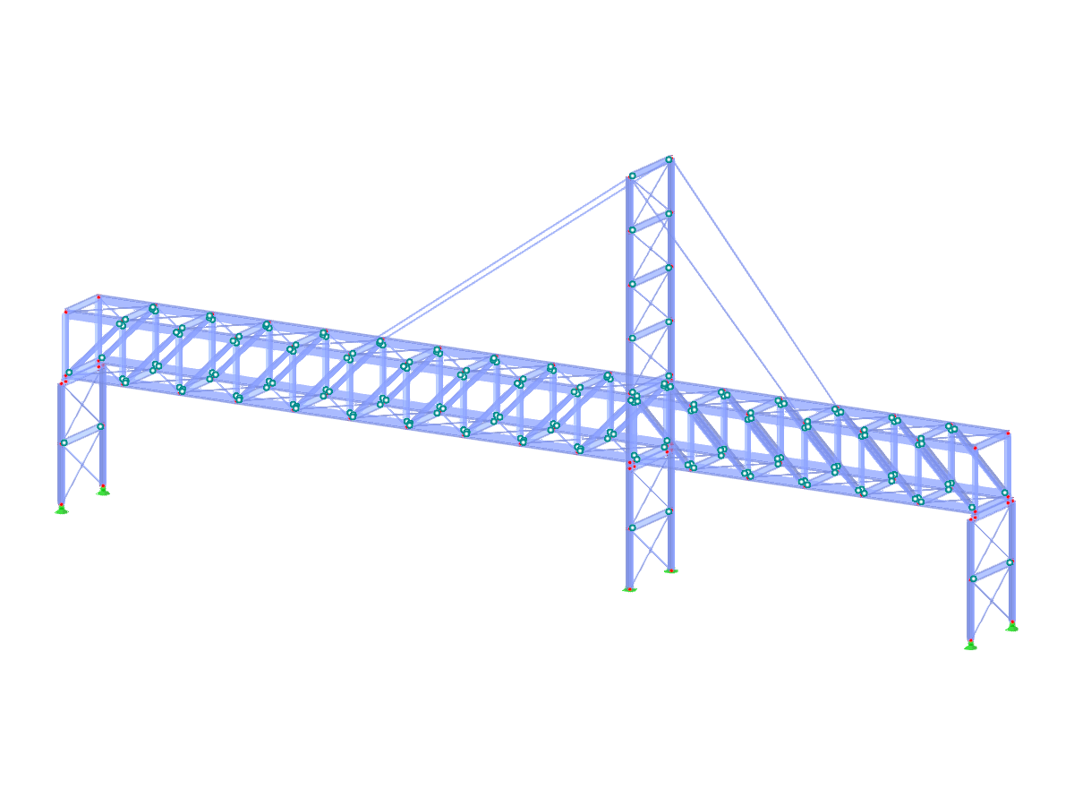 Un puente en celosía con diseño de tirantes, que ilustra aplicaciones de ingeniería.