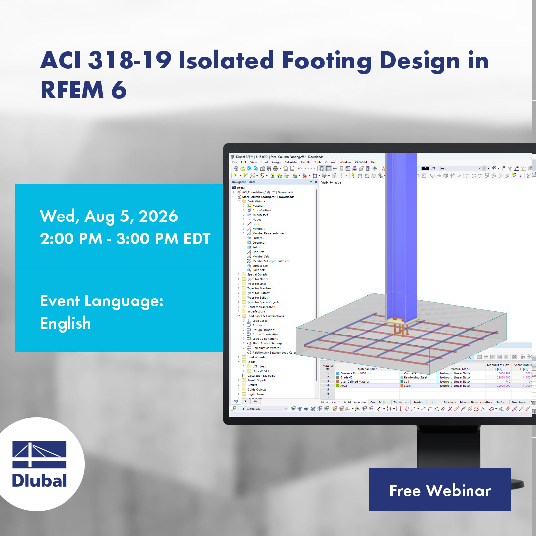 Diseño de zapatas aisladas según ACI 318-19 en RFEM 6