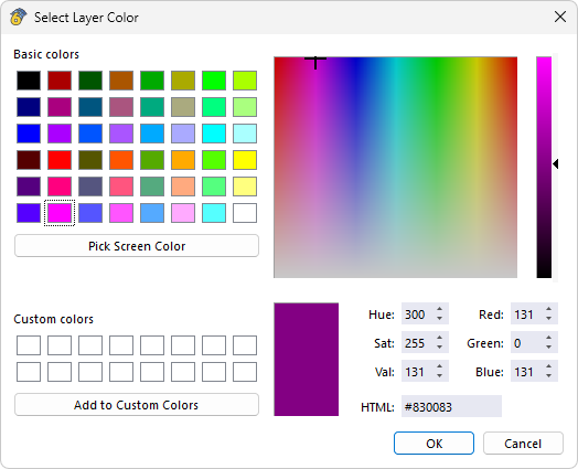 Establecer el color de la capa