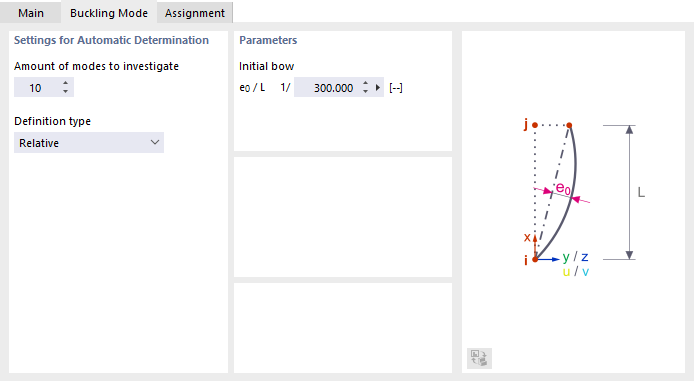 Definir los parámetros para la determinación automática de imperfecciones