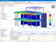 Modèle de calcul de structure dans RFEM avec résultats de calcul