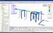Calcul d'une canalisation supportée par une structure métallique