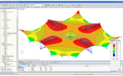 Recherche de forme pour une structure en acier et membrane