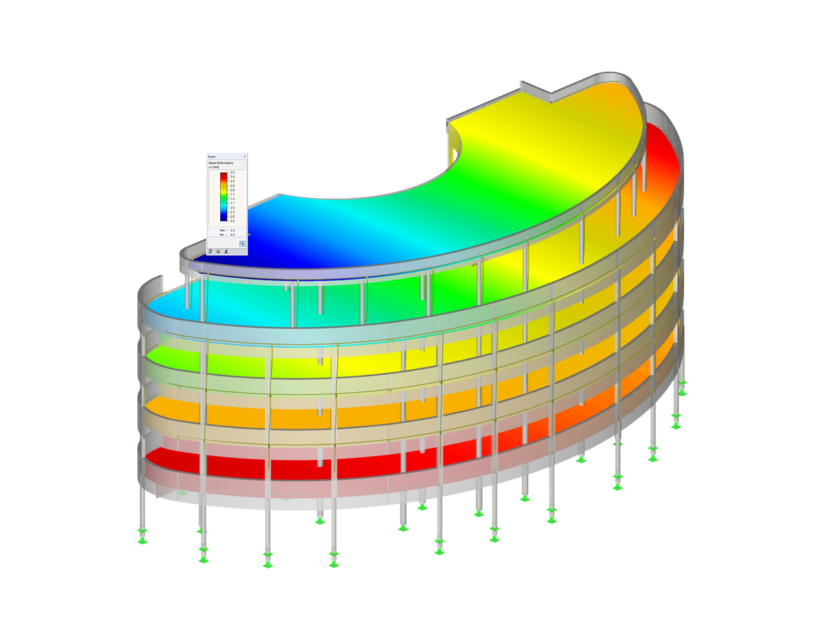Structure en béton armé avec le logiciel de calcul de structure RFEM