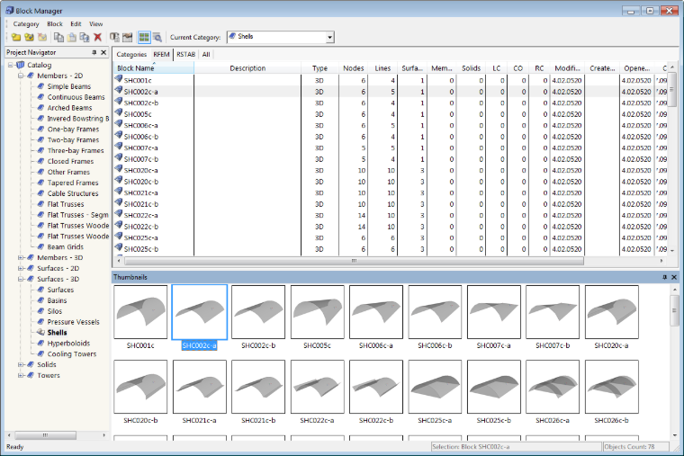 Blockmanager für RFEM und RSTAB