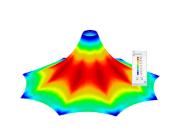 Structure de membrane après recherche de forme dans RFEM