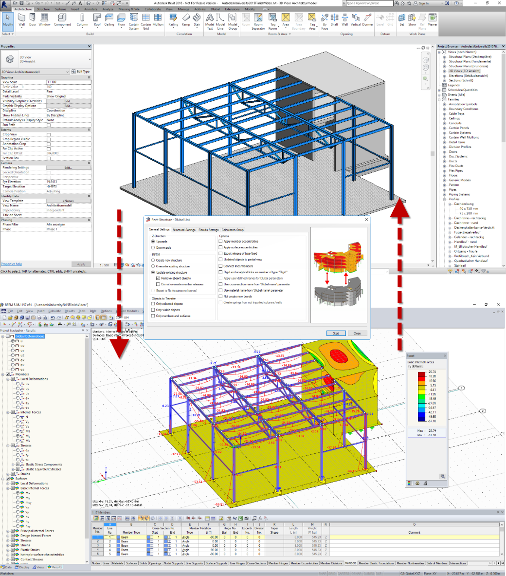 Interface entre RFEM et Revit