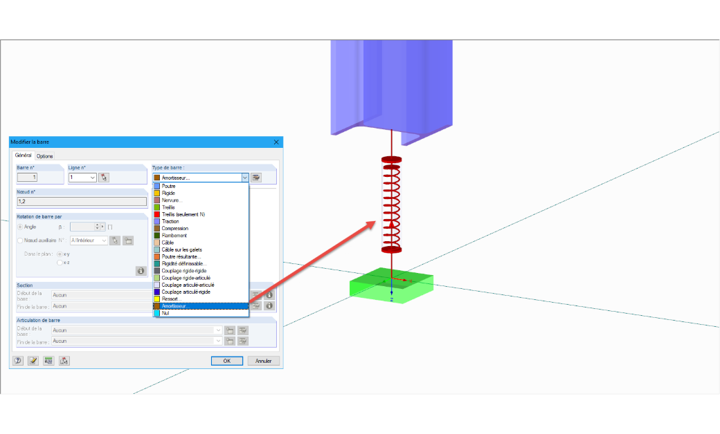 Stabtyp "Dämpfer" in RFEM