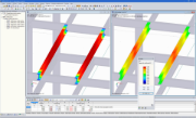 Vérification de l'acier dans RFEM sans (à gauche) et avec (à droite) la plasticité RF-STEEL