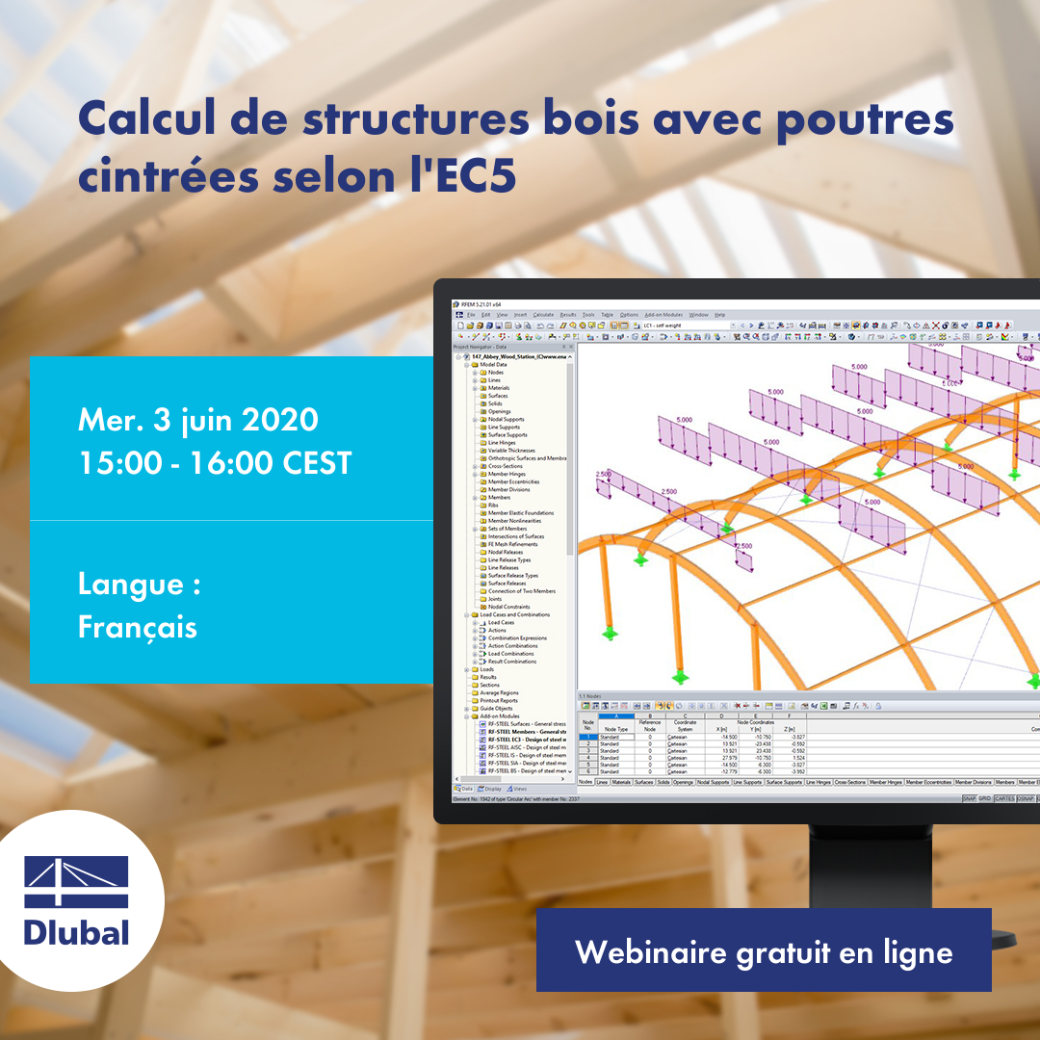 Calcul de structures bois avec poutres cintrées selon l'EC5