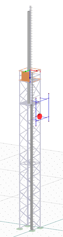 Pylône terminé avec support d’antenne défini par l’utilisateur