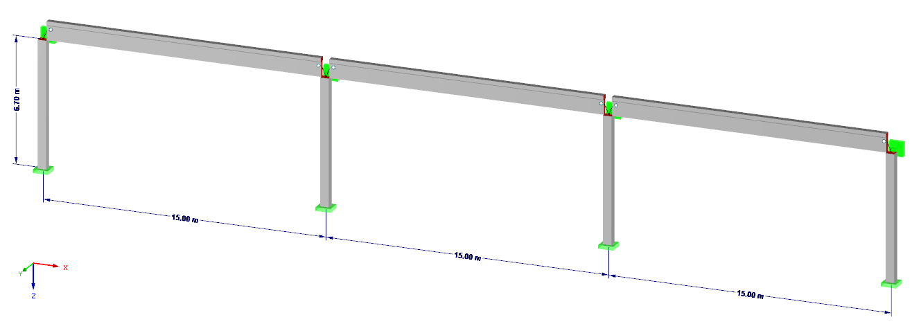 Poteaux en béton armé avec barres de couplage