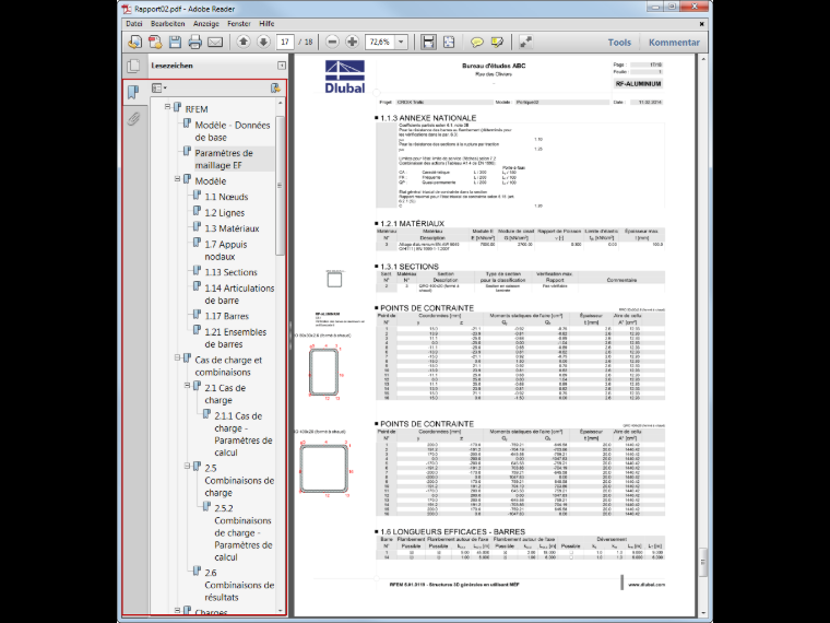 Export au format PDF du rapport d'impression