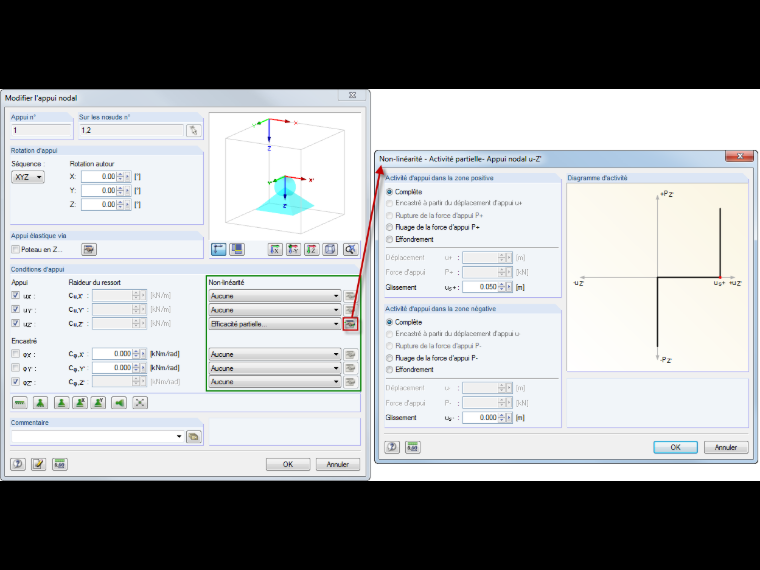 Les possibilités élargies pour la définition des conditions d’appui dans RFEM 5