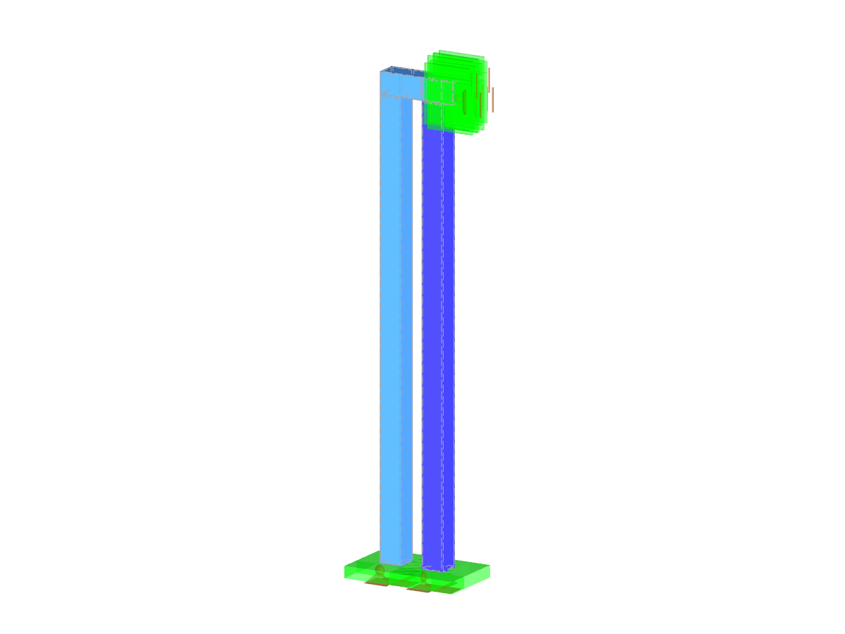 Plasticité orthotrope unidimensionnelle - 4 poteaux