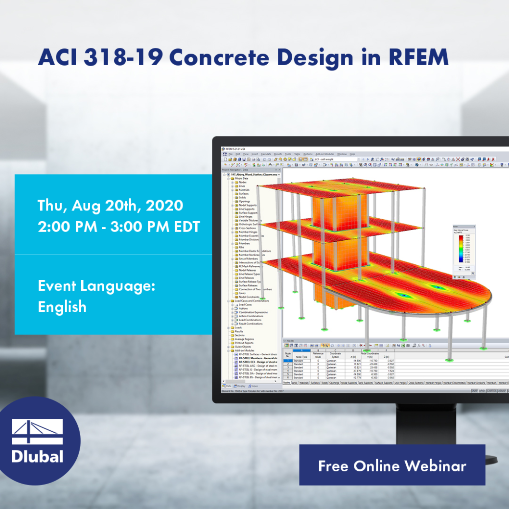Vérification de béton selon l’ACI 318-19 dans RFEM