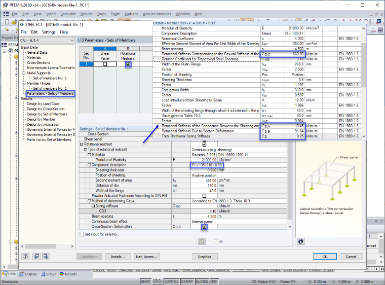 Calcul du maintien en rotation efficace