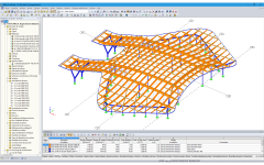 Modèle 3D de la structure porteuse de la gare de Crossrail Abbey Wood dans RFEM (© enartec - engineering + architecture)