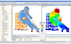 Modèle RFEM de la sculpture en bois « Edy » à St-Moritz, Suisse, avec ses déformations