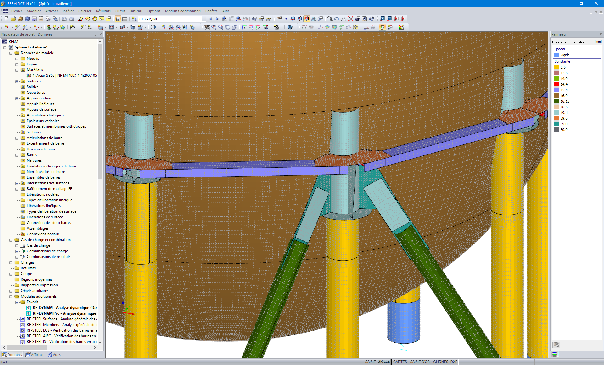 Détails des renforts dans RFEM