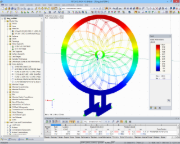 Modèle 3D de la « Solhjul » calculé dans RFEM (© Schmidt Nielsen)
