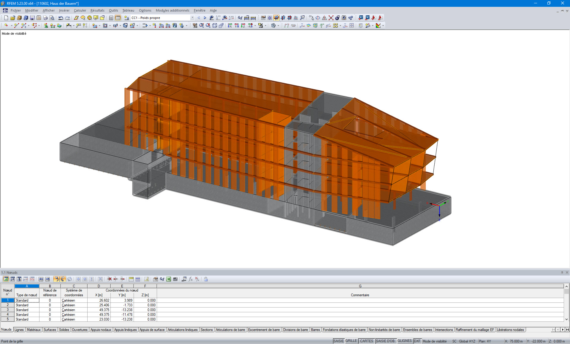 Modèle RFEM de la Haus der Bauern (© Göppert Bauingenieure)